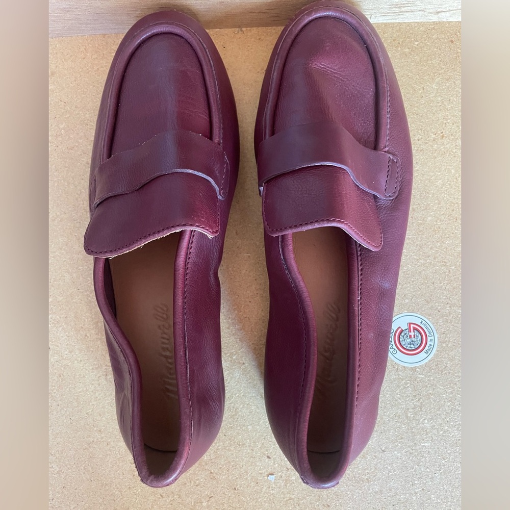 Madewell The Lacey Loafer flats in burgundy leather - Picture 6 of 9